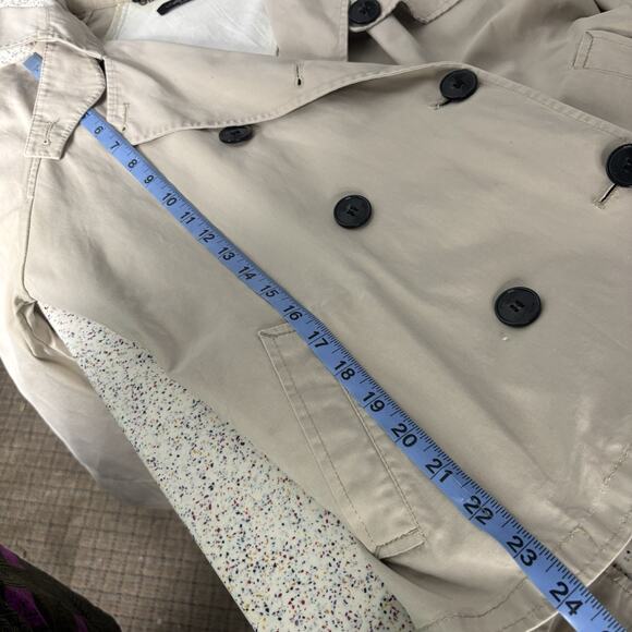 All Saints Womens Double Breasted Sherlock Cotton Trench Coat Jacket 8 Beige - Picture 12 of 14